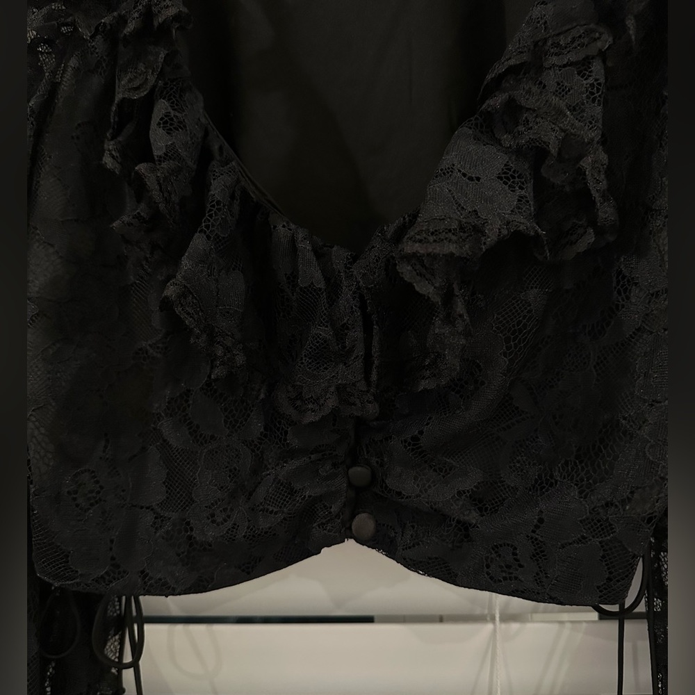 FOR LOVE AND LEMONS BLACK GOING OUT TOP- FUN, FLIRTY, FLATTERING - Picture 5 of 6
